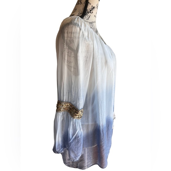 Scandal sequined semi sheer top Sz L - Picture 6 of 6